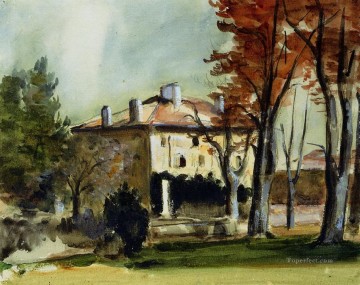 La casa solariega en el paisaje de Jas de Bouffan Paul Cezanne Pinturas al óleo